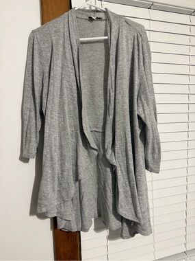 Studio Works Heather Gray Open Front Cardigan size XL